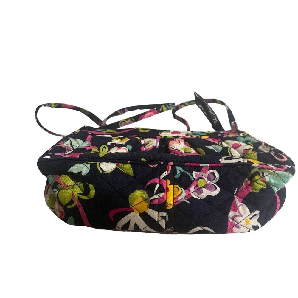 Vera Bradley Frannie Ribbon Crossbody Sling Bag Adjustable Strap Center Zip